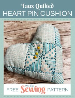 Make your own Stamped Faux Quilted Heart Pin Cushion