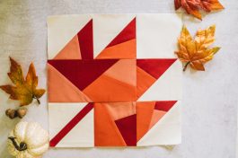 Scattered Leaves Fall Quilt Block