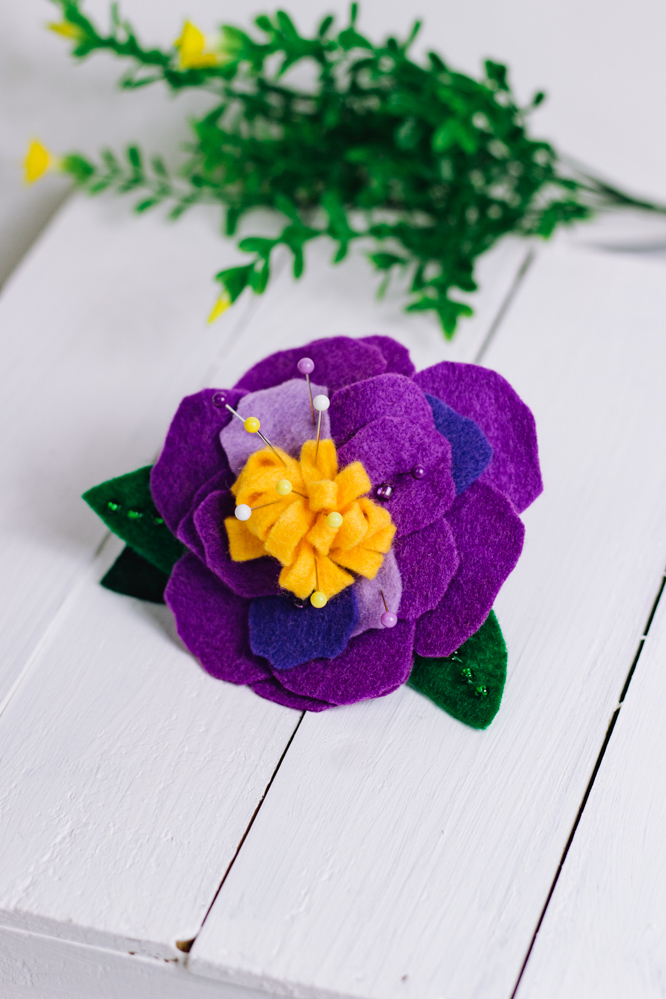Shades of Violet Flower Pincushion