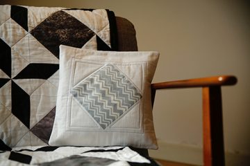 Silver Lining Square-in-a-Square Pillow Sham and Quilt