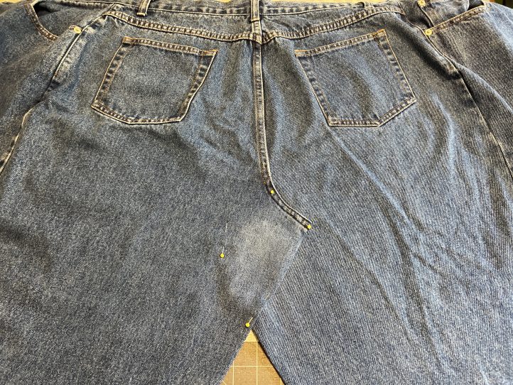 Crossover Jeans to Denim Skirt Refashion - We Like Sewing