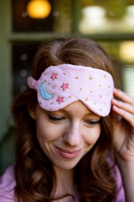 Tickled Pink Embroidery Eye Mask