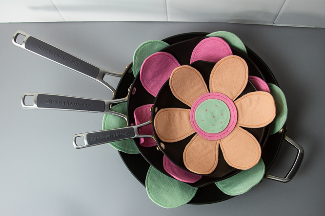 Far-Out Floral Fabric Pan Protectors