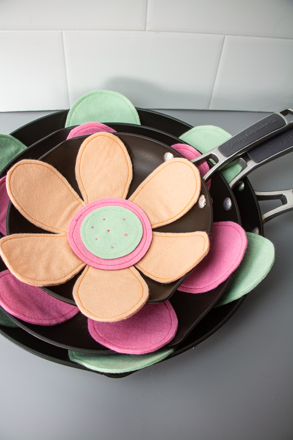 Far-Out Floral Fabric Pan Protectors