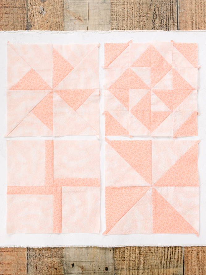 Rose Quartz Pinwheel Quilt Block