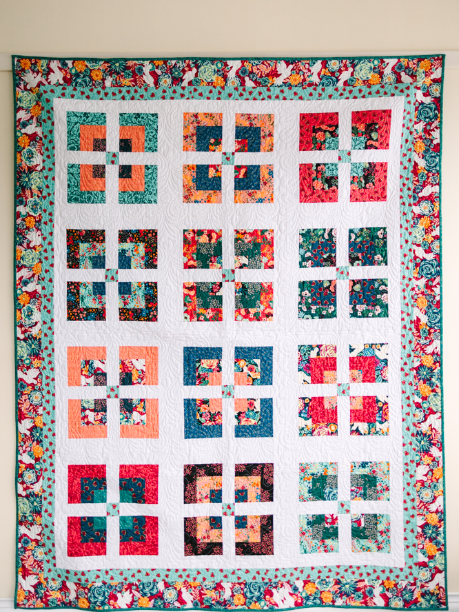 Split and Squared Flower Quilt Pattern