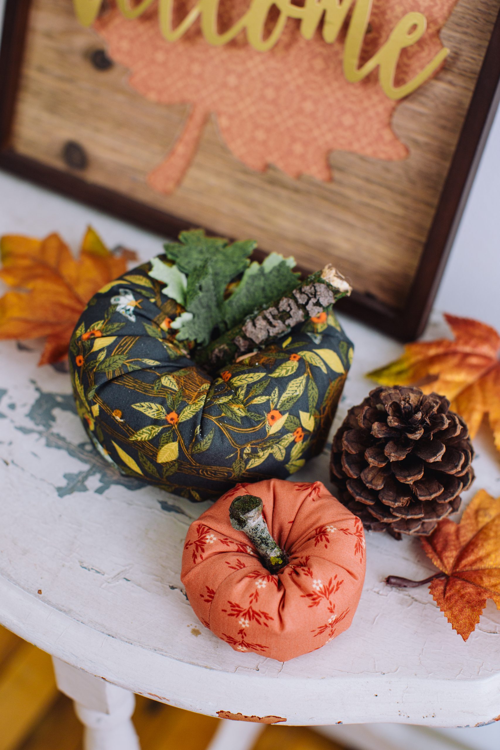 Easy Fall Fabric Pumpkins - We Like Sewing