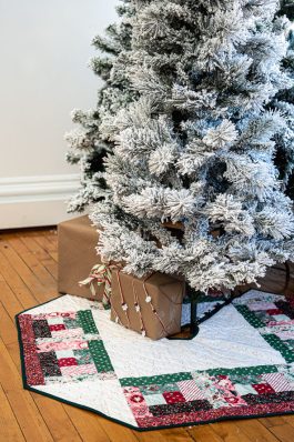 Cozy Log Cabin Quilted Tree Skirt