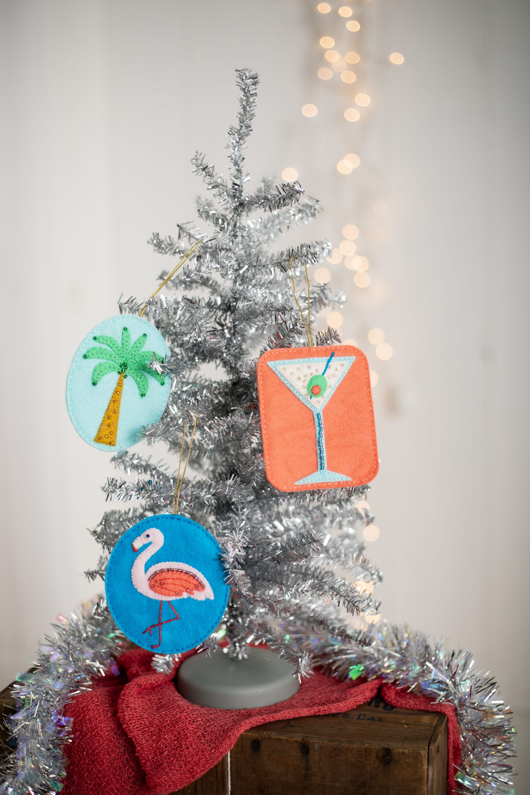 Palm Springs Kitschy Ornament Trio We Like Sewing