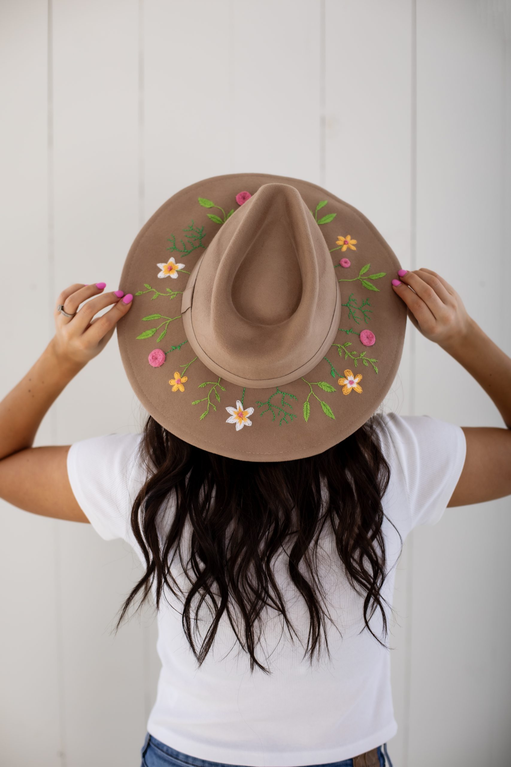 Faye Spring Floral Embroidered Hat - We Like Sewing