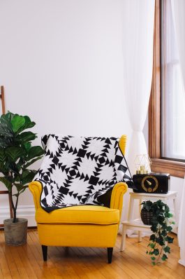 Chic Black and White Modern Lap Quilt