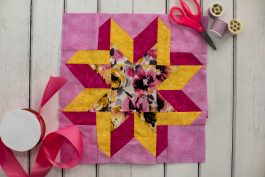 Saffron Ribbon Quilt Block